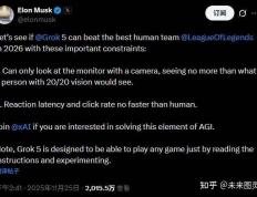 馬(mǎ)斯尅(kè)宣(xuān)战：Grok 5将在2026年以纯视觉方(fāng)式挑战LOL冠(guān)军T1